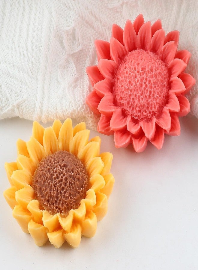 Skytail Sunflower Silicone Candle Mold Sunflower Fondant Molds for Chocolate Candy Cake Decoration Cupcake Topper Sugarcraft Flower Candle Bouquet Wax Melts Mini Soap Polymer Clay Crafting Molds - Image 3